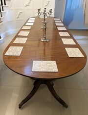 Antique 3 Pillar Mahogany Extending Dining Table