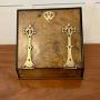 Antique Burr Walnut Brass Mounted Stationery Box