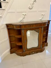 Antique Burr Walnut Credenza Cabinet Sideboard
