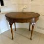 Antique Burr Walnut Oval Shaped Writing Table 