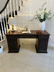 Antique Carved Breakfront Pedestal Sideboard 