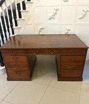 Antique Edwardian Quality Mahogany Partners Desk