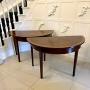 Antique Figured Mahogany Demi Lune Console Tables 