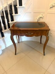 Antique French Walnut Marquetry Inlay Writing Desk