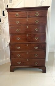  Antique Georgian Mahogany Chest On Chest 