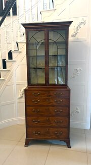 Antique Gillows Mahogany Secretaire Bookcase