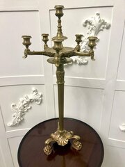 Antique Gilt Brass Six-Light Candelabrum Stand