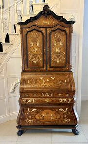 italian quality walnut bureau bookcase Antique Italian Quality Walnut Bureau Bookcase