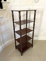 Antique Mahogany Freestanding Five Tier Whatnot