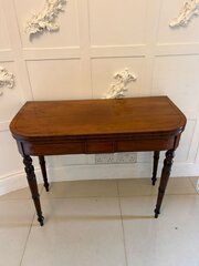 Antique Mahogany Inlaid Fold-Over Card Table