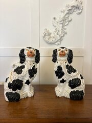Antique Pair Of Staffordshire Spaniel Dogs
