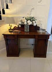 quality carved figured mahogany sideboard Antique Quality Carved Figured Mahogany Sideboard