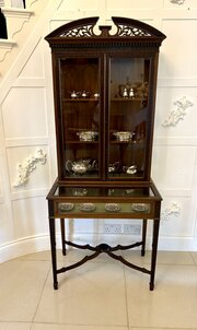 quality carved mahogany display cabinet Antique Quality Carved Mahogany Display Cabinet