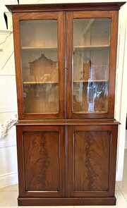Antique Quality Figured Mahogany Bookcase