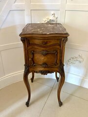 Antique Quality Walnut French Bedside Cabinet
