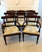 Antique Regency Mahogany Set Of 8 Dining Chairs