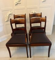 Antique Set Of 4 Mahogany Bar Back Dining Chairs