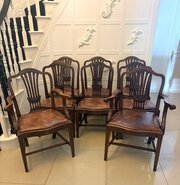 Antique Set Of 8 Victorian Mahogany Dining Chairs