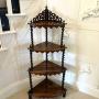 Antique Victorian 4 Tier Rosewood Corner Whatnot 
