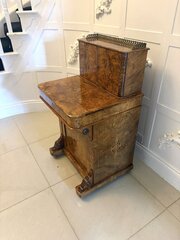 Antique Victorian Burr Walnut Davenport Desk
