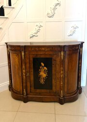 Antique Victorian Burr Walnut Sideboard Cabinet 
