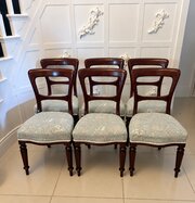 Antique Victorian Set Of 6 Mahogany Dining Chairs