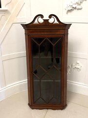 Antique Wall Hanging Corner Display Cabinet