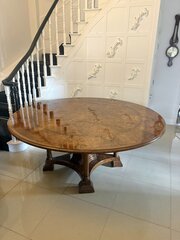 Antique Walnut Circular Extending Dining Table