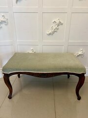 Large Antique Quality Carved Walnut Stool