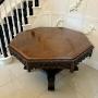 Large Antique Victorian Carved Oak Dining Table
