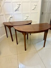 Pair Of Antique Quality Demi Lune Console Tables