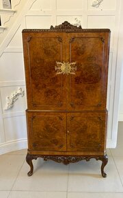 Quality Antique Burr Walnut Cocktail Cabinet