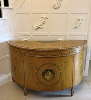 Rare Large Antique Satinwood Cabinet Sideboard