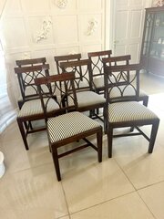 Set Of 8 Antique Quality Mahogany Dining Chairs
