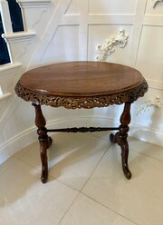 Unusual Antique Quality Padauk Wood Lamp Table