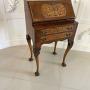 Unusual Antique Walnut Marquetry Inlaid Bureau 