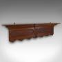 6 Hook Antique Reception Hall Coat Rack, English