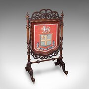Antique Armorial Embroidered Panel Screen, Irish