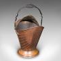 Antique Coal Scuttle, English, Copper, Fireside