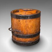 Antique Coopered Stick Stand, English, Oak, Barrel