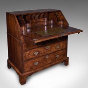 Antique Fall Front Bureau, English, Walnut, Desk