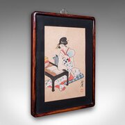 Antique Figural Woodblock Print, Japanese Art
