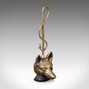 Antique Fox Head Doorstop, English, Brass, Keeper