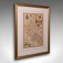 Antique Framed Buckinghamshire Map, English, 17thC