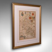 Antique Framed Buckinghamshire Map, English, 17thC