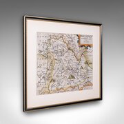 Antique Framed Map, Brecknoc, Breconshire, English