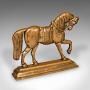 Antique Equine Horse Doorstop, English, Brass, 