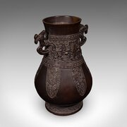 Antique Hu Vase, Oriental, Bronze, Flower Pot