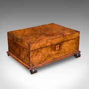 Antique Keepsake Case, English, Burr Walnut, Box
