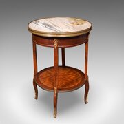 Antique Lounge Side Table, Italian, Marble, Wine